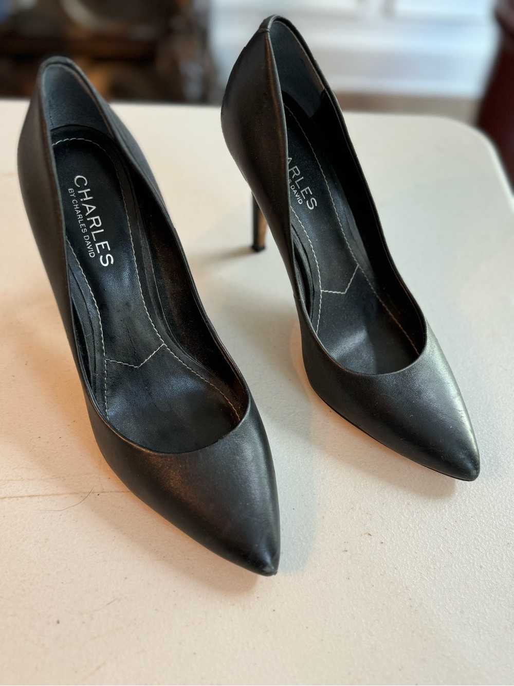 Charles By Charles David Black Pointed-Toe Stiletto Pumps